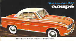Goliath 1100 Coupe sales brochure cover 1958