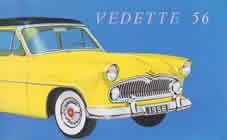Simca Vedette English sales brochure cover 1956